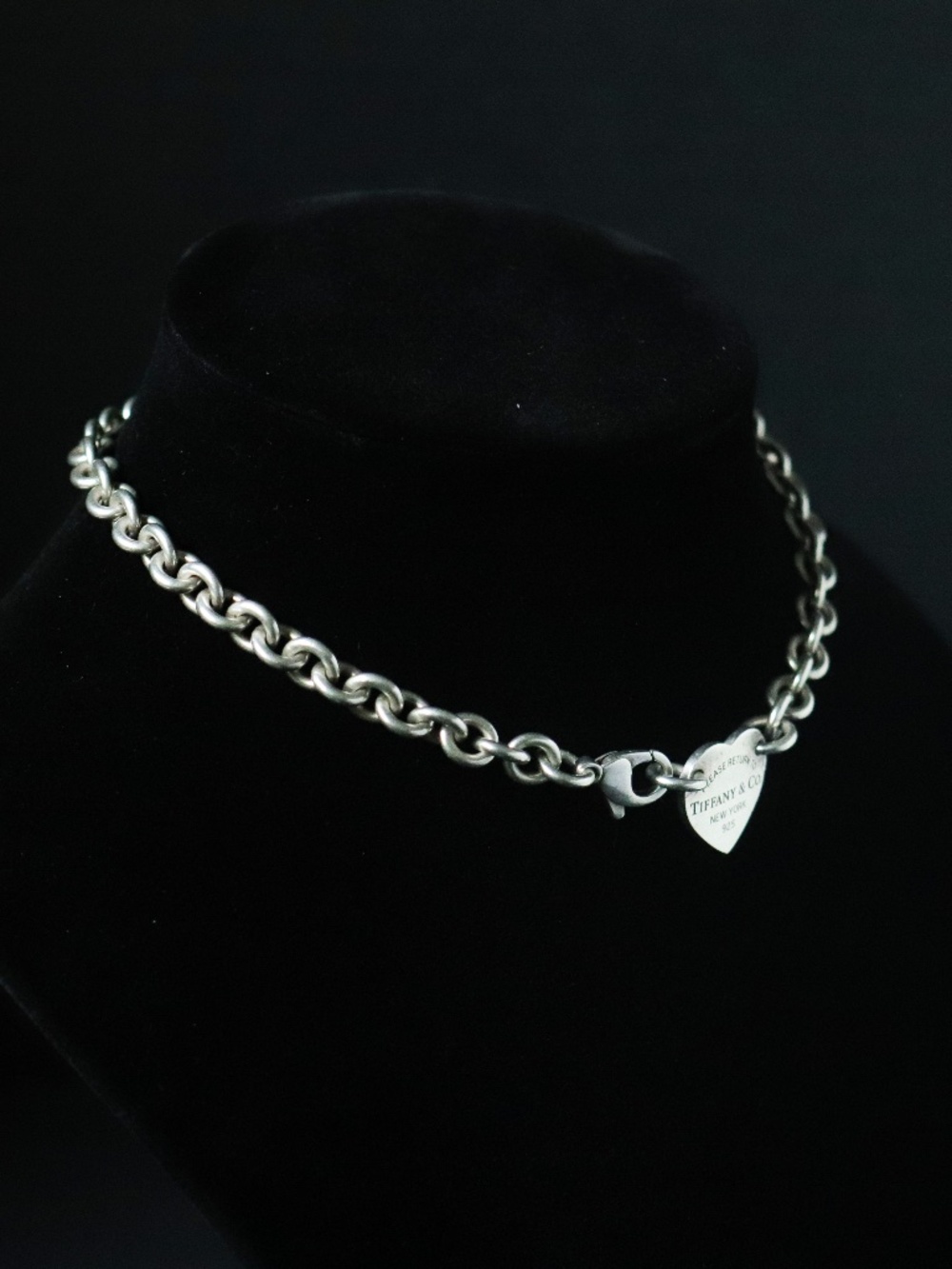 Vintage Tiffany & Co Sterling Silver “Please Return to Tiffany" Heart Tag Choker